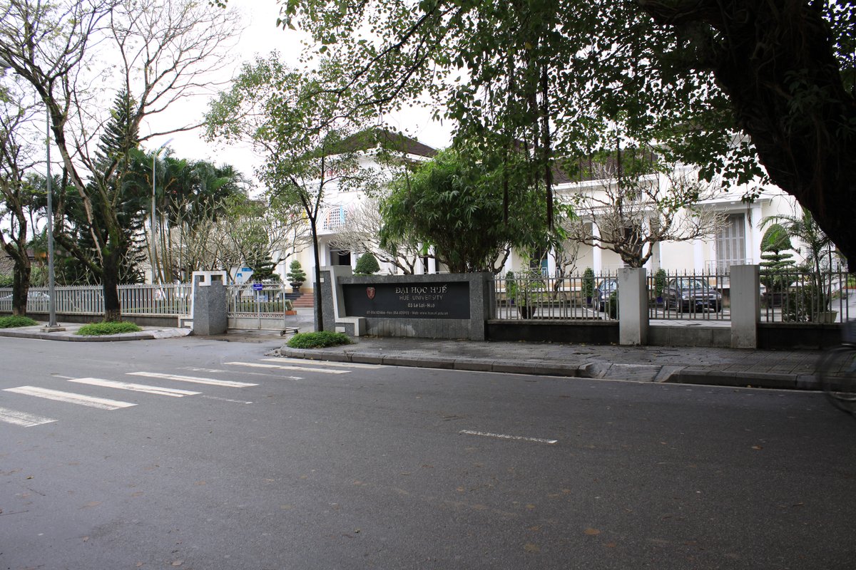 Hue University campus in Huế, Vietnam with modern buildings and greenery
