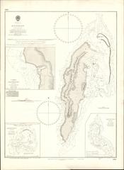 Nautical chart of St Andrew Island (San Andrés), Caribbean, surveyed by Commander R. Owen in 1834