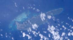 Aerial view of San Andrés Island from Space Shuttle