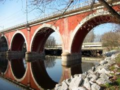 Puente de los Franceses railway bridge over Manzanares River in Madrid
