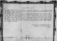 Diploma of appointment of Maria Gaetana Agnesi at the University of Bologna