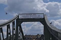 Eiserner Steg pedestrian bridge over the Main River in Frankfurt