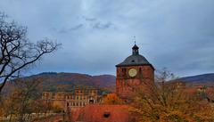 Back view of Heidelberg Castle ruins in Germany
