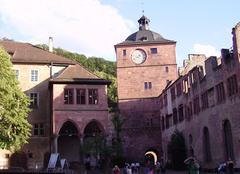 Heidelberg Castle on a hill with blue sky