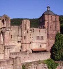 Ruprechtsbau section of Heidelberg Castle from Stueckgarten