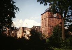 Heidelberg Castle on a hill overlooking the city