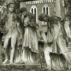 Historic sculptural tombstone at Lychakiv Cemetery in Lviv