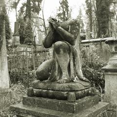 Historic tomb sculpture at Lychakiv Cemetery in Lviv 2004