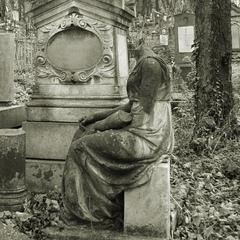 Tomb sculpture at Lychakiv Cemetery in Lviv, 2004