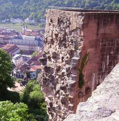 View of Heidelberg Castle in Germany from the Stückgarten