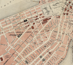 Detail of Walker's 1883 map of Boston showing Columbus Avenue and nearby streets