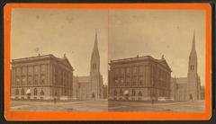 Historic illustration of the Natural History Museum and Central Church from 1837