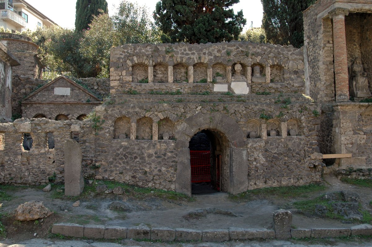 Tomb of Publius Flavius Philoxsenus and Flavia Agathea in Pompeii Italy