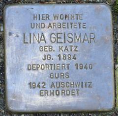 Stolperstein Dedicated To Lina Geismar