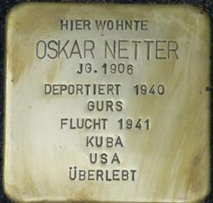 Stolperstein Dedicated To Oskar Netter
