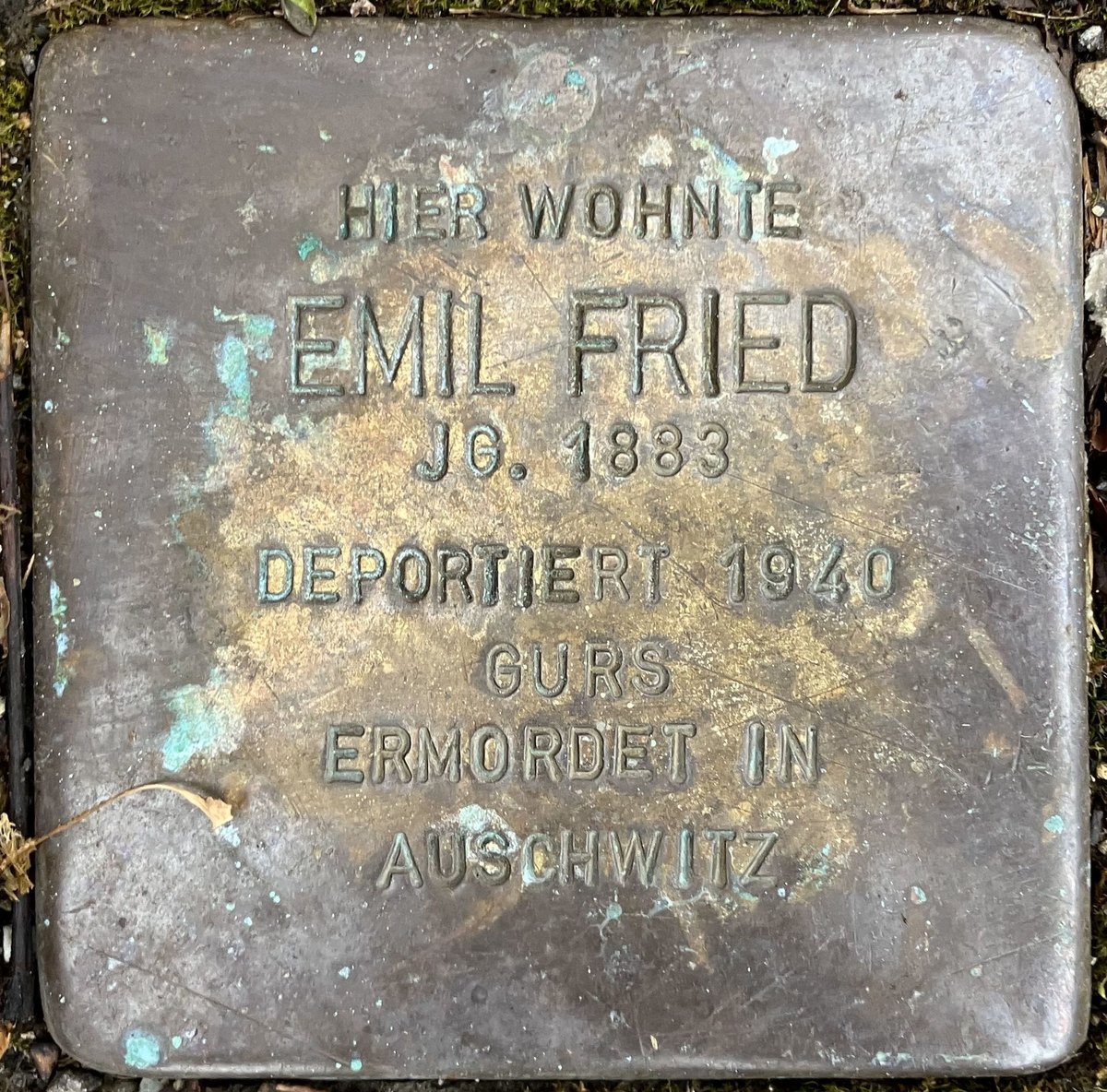 Stolperstein commemorating Emil Gustav Fried in Baden-Baden, Germany