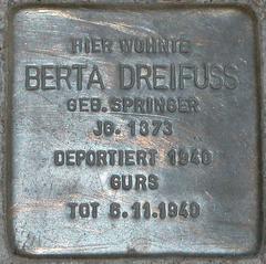 Stolperstein Dedicated To Berta Dreifuss