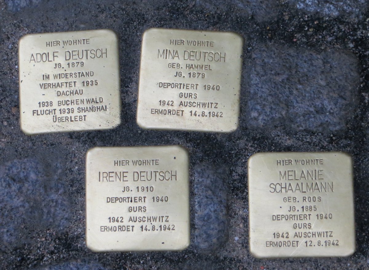 Stolperstein dedicated to Irene Deutsch in Baden-Baden, Germany