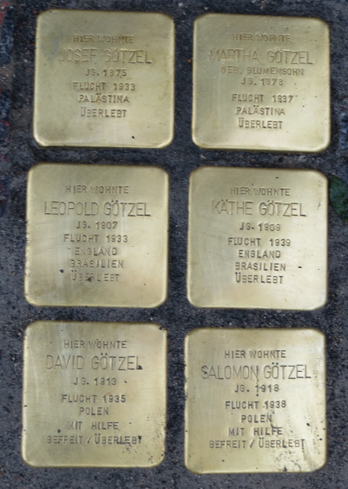 Stolperstein dedicated to Leopold Götzel installed in the pavement in Baden-Baden, Germany