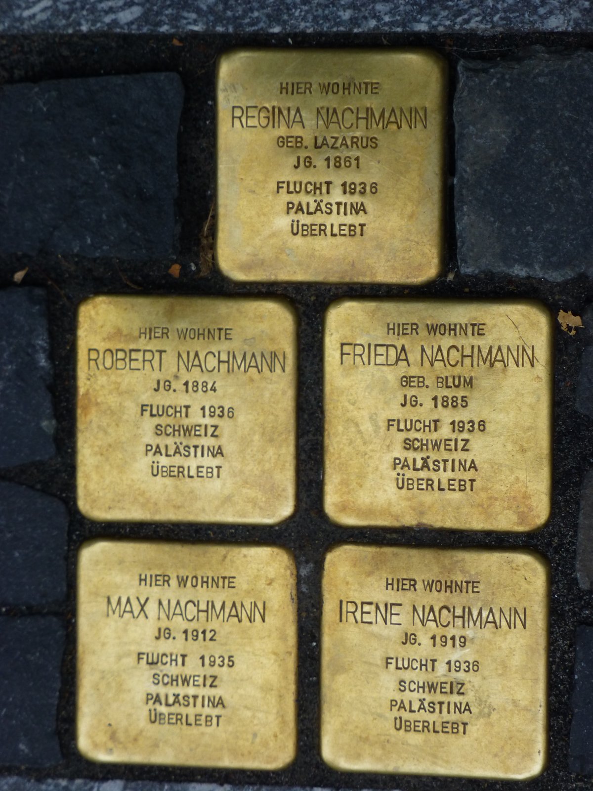 Stolperstein commemorative plaque for Robert Nachmann in Baden-Baden, Germany
