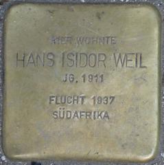 Stolperstein Dedicated To Hans Isidor Weil