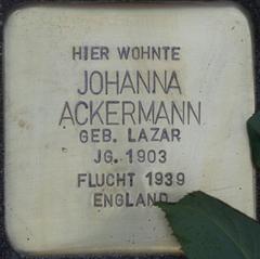 Stolperstein Dedicated To Johanna Ackermann