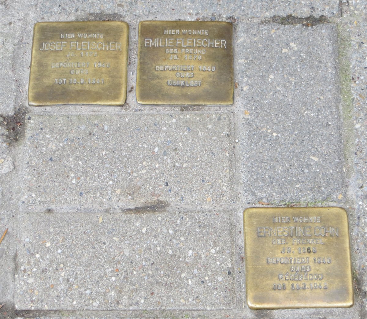 Stolperstein commemorating Emilie Fleischer in Baden-Baden, Germany