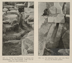 Drainage channels carved into limestone at the tomb of King Sahur-Re