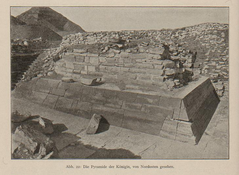 Remains of the cult pyramid with lower course of white limestone