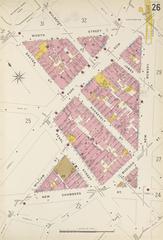 Plate 26 from the 1905 Sanborn Insurance Maps of Manhattan, New York City showing detailed city layout