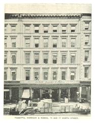Historical photograph of buildings at 75 and 77 Worth Street in New York City, 1893