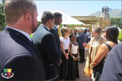 Unveiling of South African Labour Corps Memorial in Company Gardens Cape Town attended by Wynberg's Bruce Igilige Hilton Botha and Mr Simon Sonderup