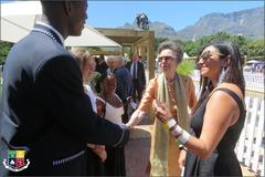 Unveiling of South African Labour Corps Memorial in Cape Town Company Gardens with attendees including Wynberg's Bruce Igilige and Hilton Botha