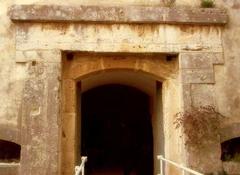 Stone entrance gate of Forte Gonzaga in Messina, Italy