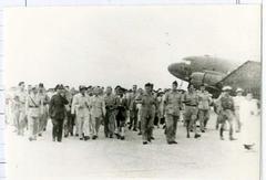 Representatives of the French government and Chiang Kai-shek's government at Gia Lam Airport, Hanoi, seeing off President Ho Chi Minh to France on May 31, 1946