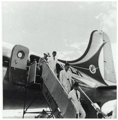 Arrival of Vietnamese government ministers at Gia Lam aerodrome in Hanoi, September 14, 1949