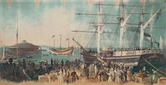 Junk Keying ship in New York harbor 1847