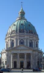 Front view of the Marble Church in Copenhagen Denmark