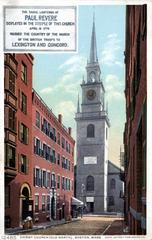 Christ Church Old North and Paul Revere sign in Boston