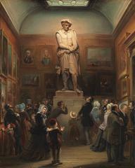 Jan Baptist Tetar van Elven painting of the exhibition of the plaster model of Rembrandt's statue at the art exhibition