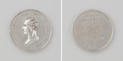 Silver historical medal commemorating the founding of the Royal Academy of Fine Arts in Amsterdam featuring a bust of King Willem I Frederik