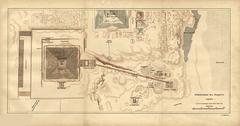 Map of Khafra pyramid complex and temple of the dead in ancient Egypt