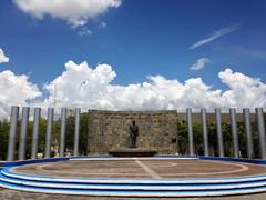 Monument dedicated to Benito Juarez, former Mexican president, located at Supremo Tribunal de Justicia grounds in Tamaulipas, Mexico
