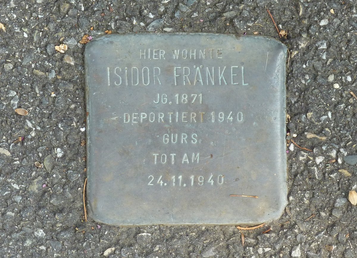 Stolperstein dedicated to Isidor Fränkel in Freiburg Im Breisgau, Germany