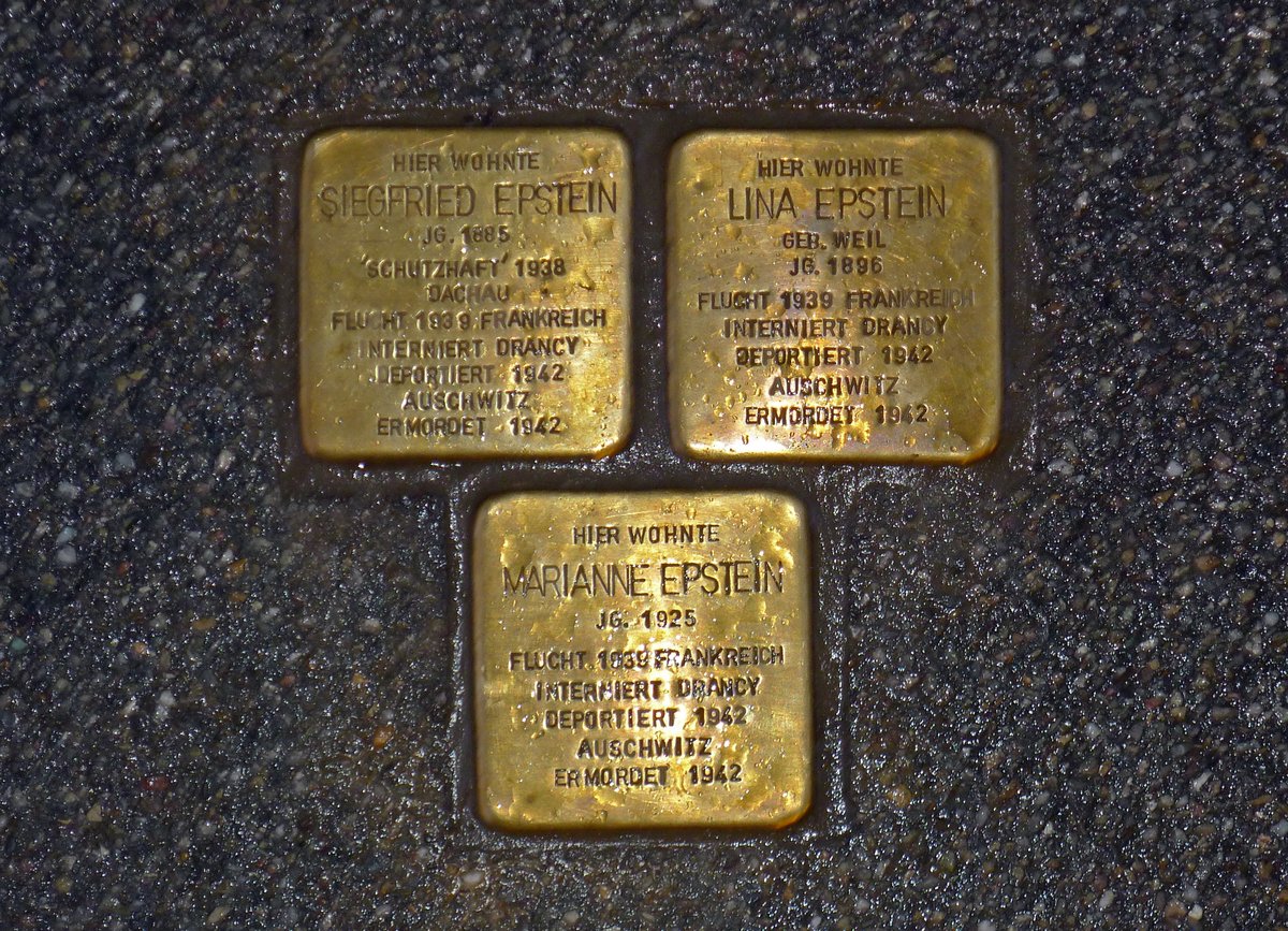 Stolperstein dedicated to Siegfried Epstein in Freiburg Im Breisgau, Germany