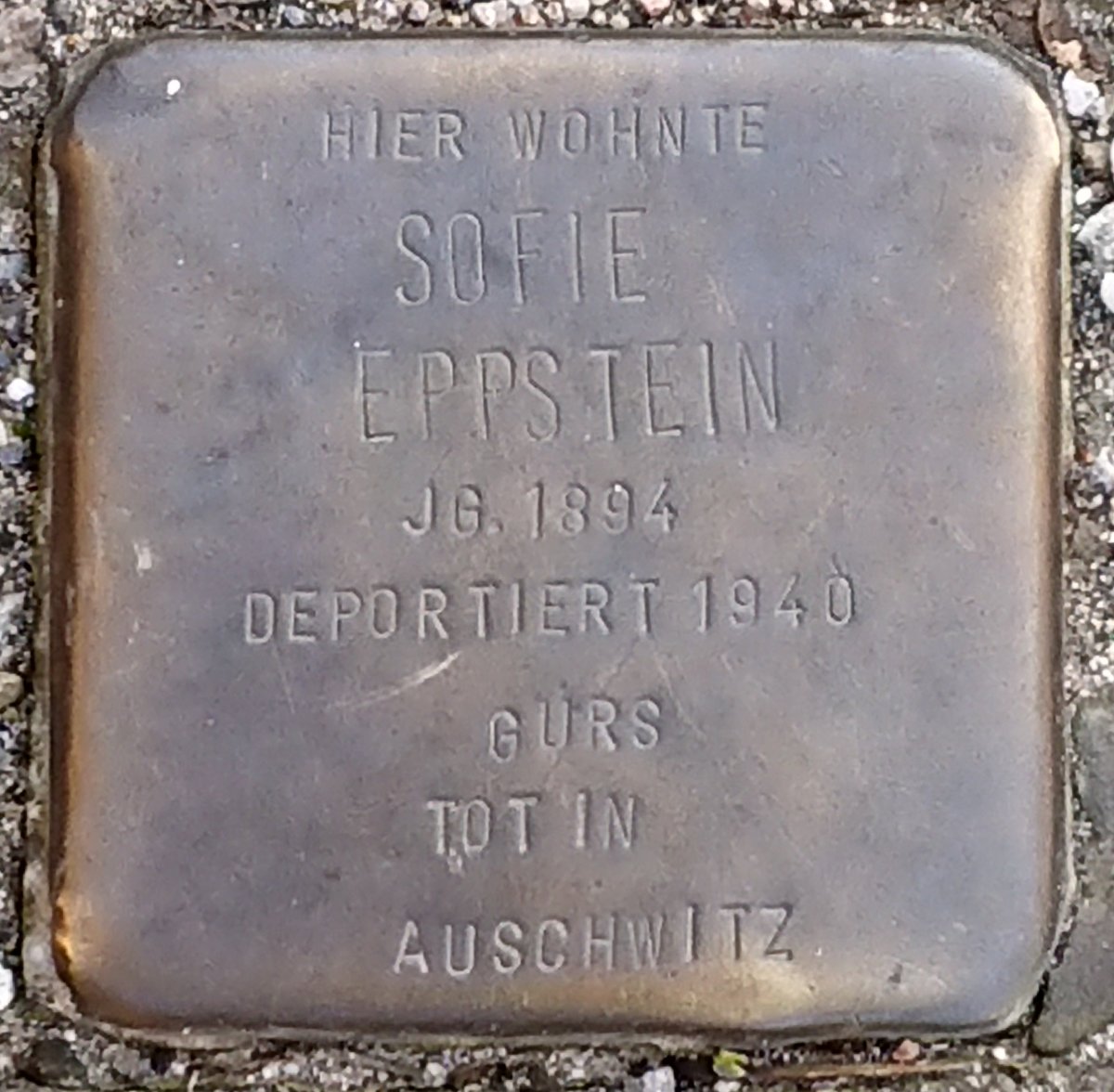 Stolperstein dedicated to Sofie Eppstein in Freiburg im Breisgau, Germany