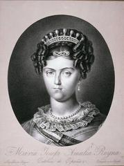 Portrait of Queen María Josefa Amalia of Spain lithograph by Vicente Peleguer
