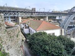 Dom Luis I Bridge over Douro River in Porto Portugal