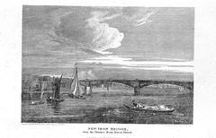 New Iron Bridge over the Thames from Queen Street in 1820