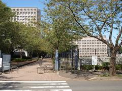 Nihon University Shonan Campus main building with clear sky
